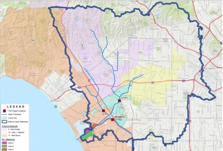 map of the city of Los Angeles