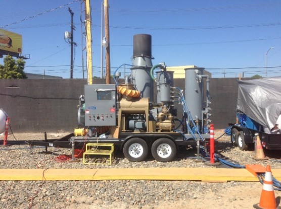 a machine on a trailer