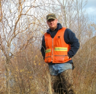 Justin Campbell out in the woods