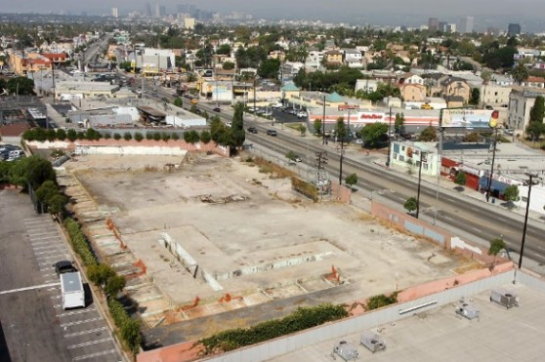 an aerial view of a drill site