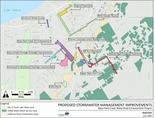 a map of a stormwater management project