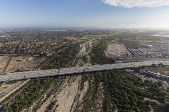 a highway over a dried out river