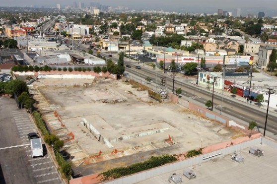 an aerial view of a drill site