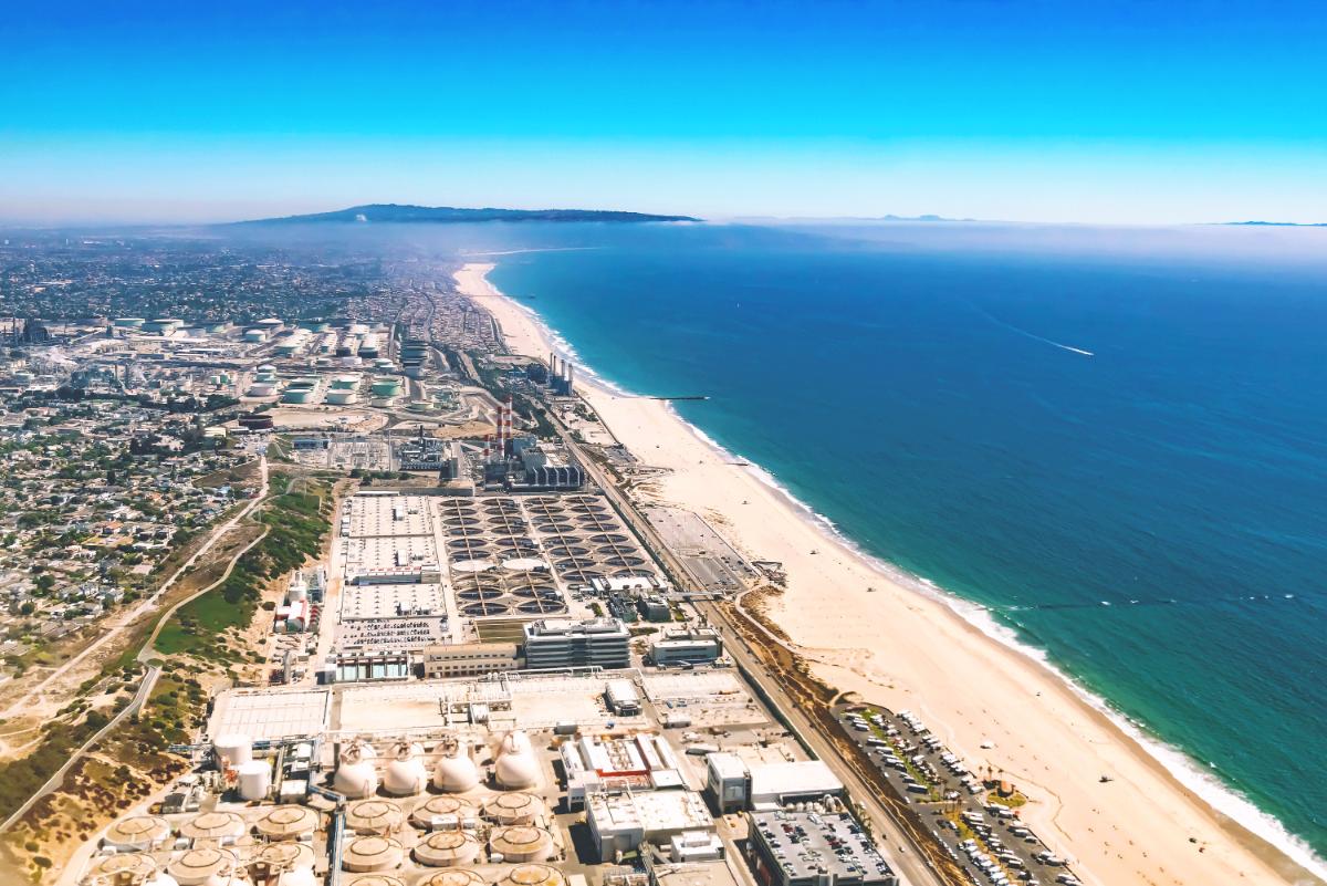 a city next to the beach