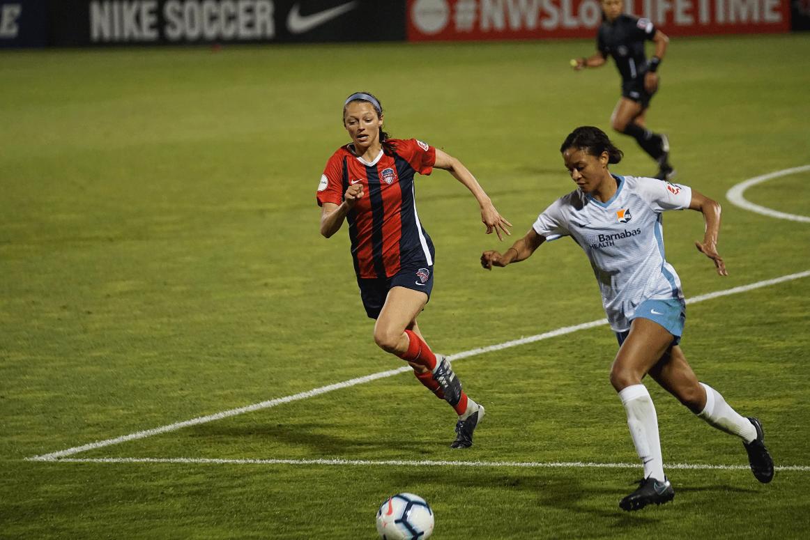 a group of women playing football